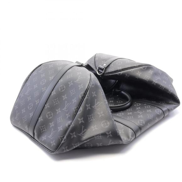 LOUIS VUITTON Keepall Bandouliere Boston Bag Leather Eclipse Black - Picture 6 of 7